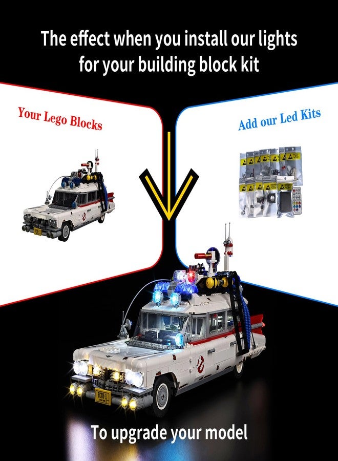 طقم إضاءة LED من BrickSoul متوافق مع ليغو 10274، طقم أوضاع إضاءة قابلة للتعديل متوافق مع سيارة Ghostbusters ECTO-1، الإضاءة فقط (السيارة غير متضمنة)، إصدار التحكم عن بعد - Image 2